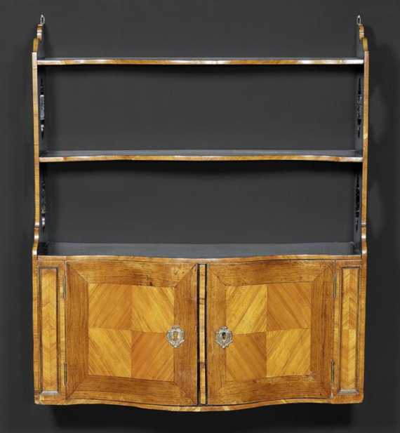 Appraisal: ETAGERE Louis XV France circa Cherry and walnut in veneer