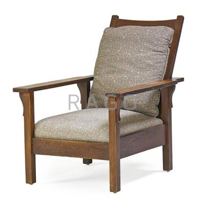 Appraisal: GUSTAV STICKLEY Open arm Morris chair Condition Report