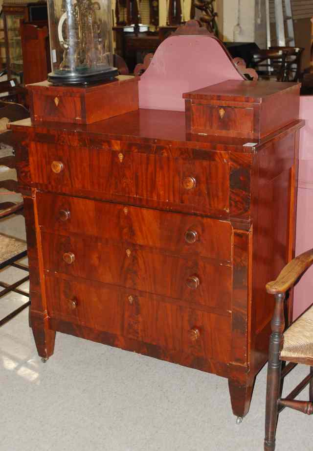 Appraisal: EMPIRE MAHOGANY CHEST OF DRAWERS American mid- th century the