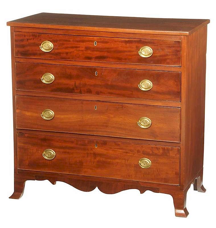 Appraisal: Southern Federal Mahogany Chest of Drawers probably Maryland or Virginia