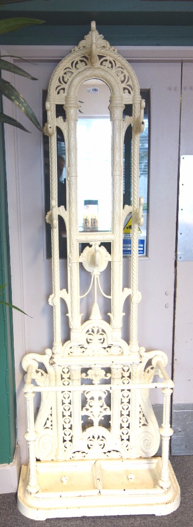 Appraisal: Falkirk a Victorian white painted cast iron umbrella hat stand