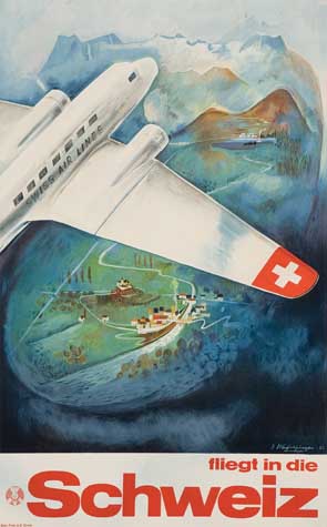 Appraisal: EUGEN HAFELFINGER - FLIEGT IN DIE SCHWEIZ x inches x