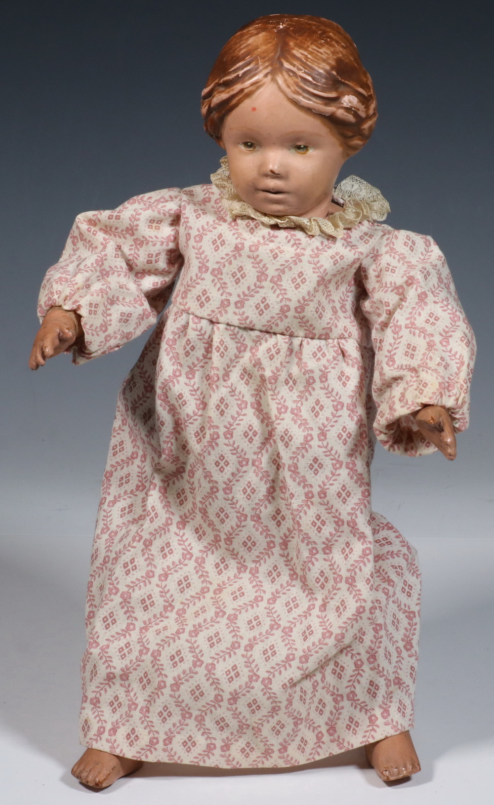 Appraisal: EARLY TH C SCHOENHUT DOLL Circa Wooden Girl Doll carved