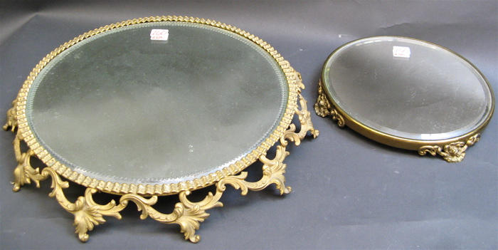 Appraisal: TWO AMERICAN VICTORIAN PLATEAU MIRRORS having beveled glass fitted into