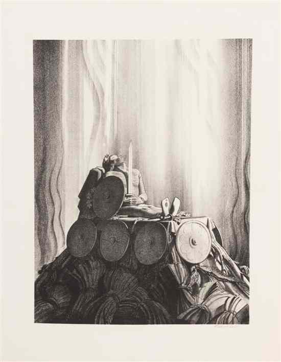 Appraisal: Rockwell Kent American - Funeral Pyre from Beowulf lithograph signed