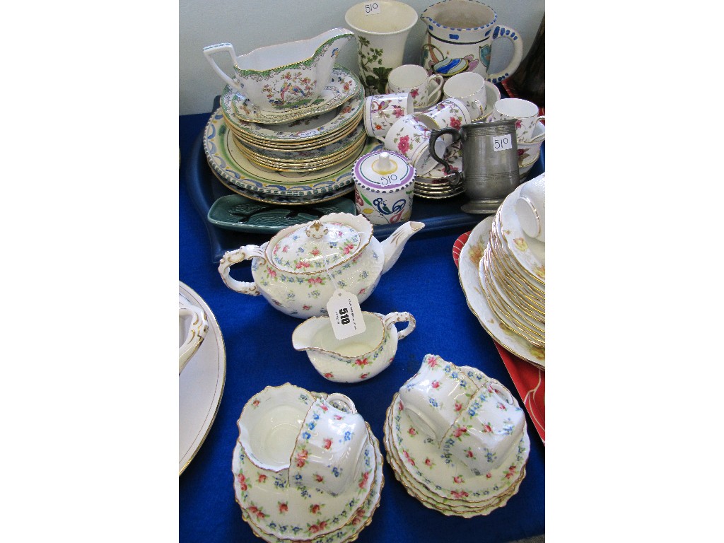 Appraisal: Lot comprising four setting Victorian tea set and a tray