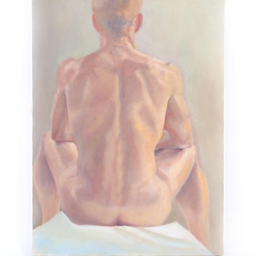 Appraisal: UNKNOWN AMERICAN TH CENTURY SEATED MALE NUDE OIL ON CANVAS