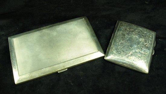 Appraisal: An engraved cigar case and a rectangular cigarette case