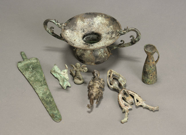 Appraisal: Group of Seven Islamic and European Bronze Antiquities Circa -