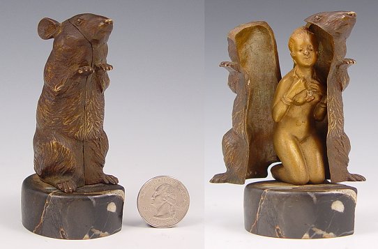 Appraisal: AUSTRIAN MECHANICAL NAUGHTY BRONZE IN THE FORM OF A MOUSE