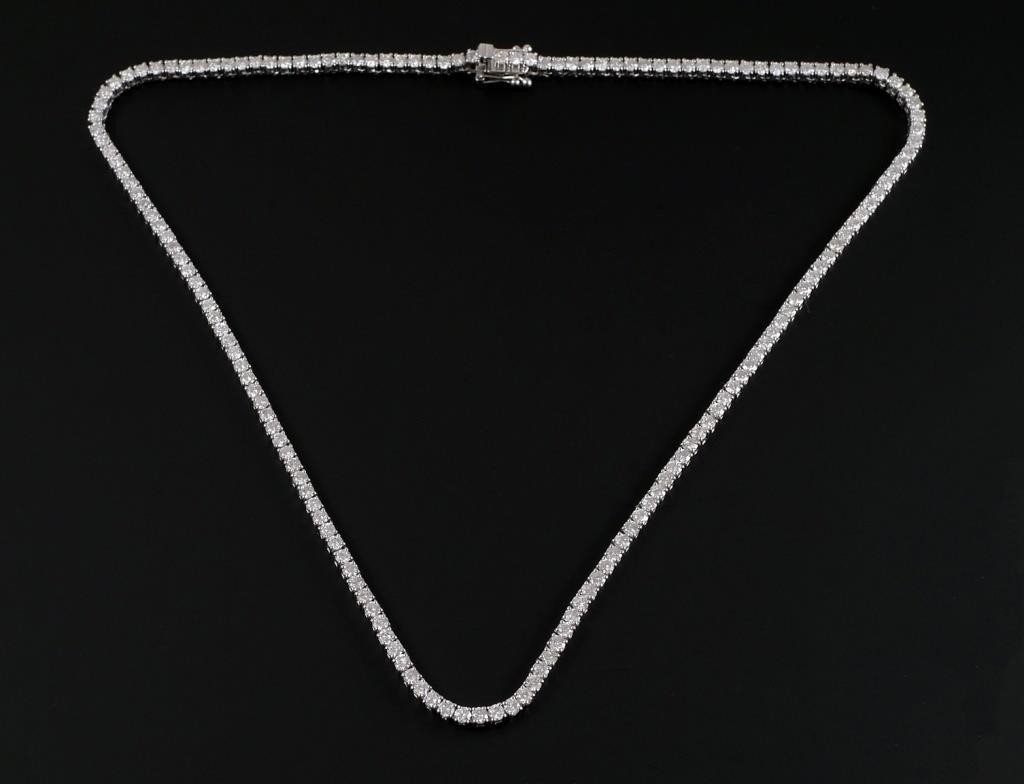 Appraisal: Tennis necklace set in K white gold with diamonds cttw