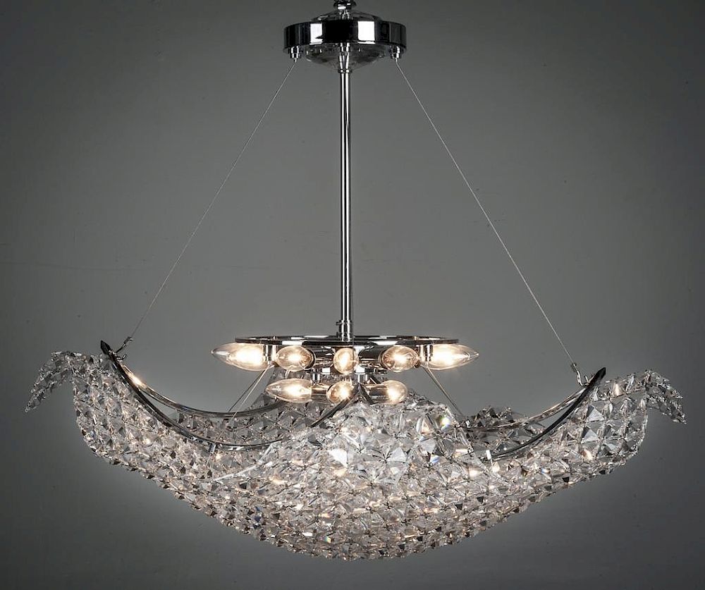 Appraisal: Schonbek Crystal Wave Light Chandelier DESCRIPTION Schonbek crystal wave fifteen