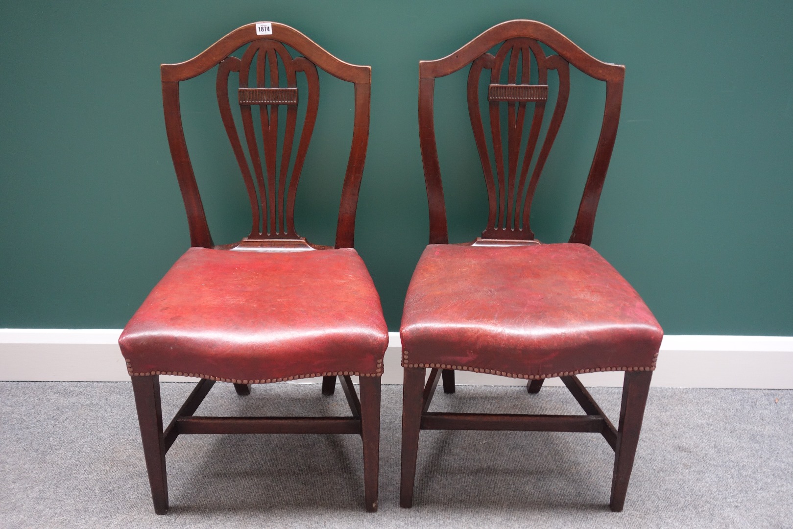 Appraisal: A set of four early th century mahogany framed shield