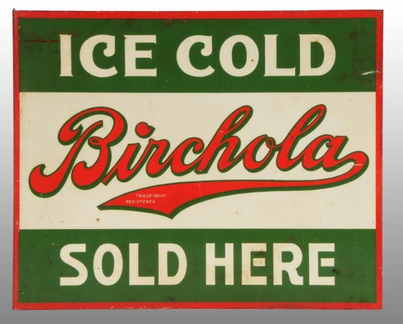 Appraisal: Tin Birchola Flange Sign Description s A few small dark