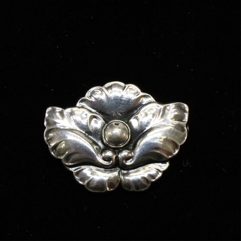 Appraisal: Georg Jensen Flower Brooch circa - A sterling silver Georg