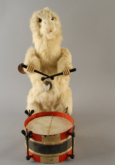 Appraisal: A th C Automoton Drummer Bunny probably French possibly Roullet