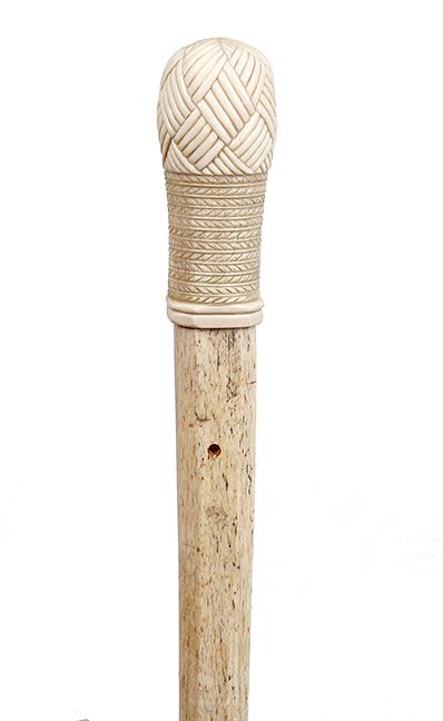 Appraisal: Fine Whalebone Nautical Cane- Ca - Exclusive on Bidsquare Fine