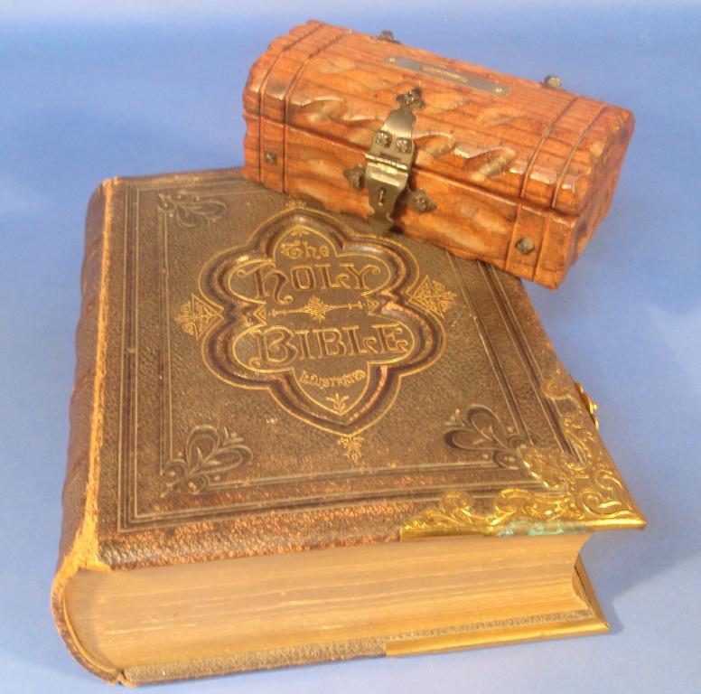 Appraisal: A Victorian tooled and gilt leather family bible and a