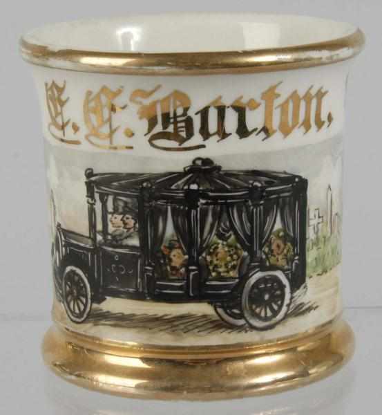 Appraisal: Hearse Automobile Shaving Mug Description Marked C F Barton across