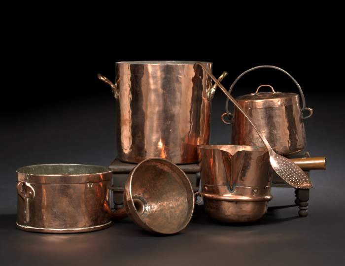 Appraisal: French Copper Candy Maker's Pot early th century of tapering