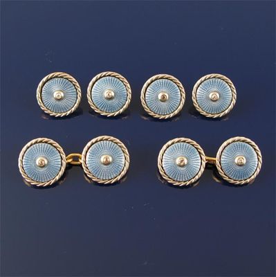 Appraisal: A set of dress cufflinks and four studs Circular and