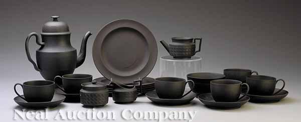 Appraisal: A Wedgwood Black Basalt Assembled Coffee and Tea Service th