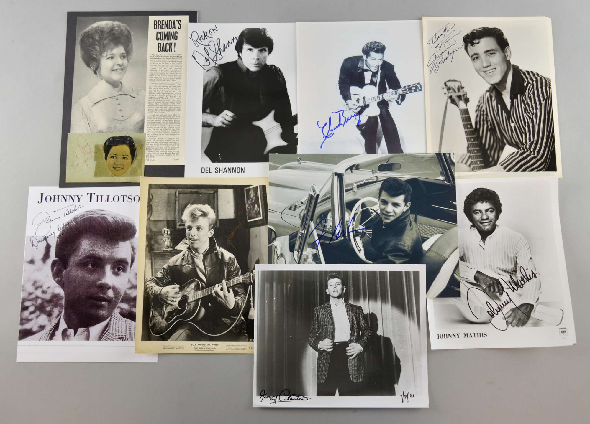 Appraisal: Nine signed photos of s s stars including Chuck Berry