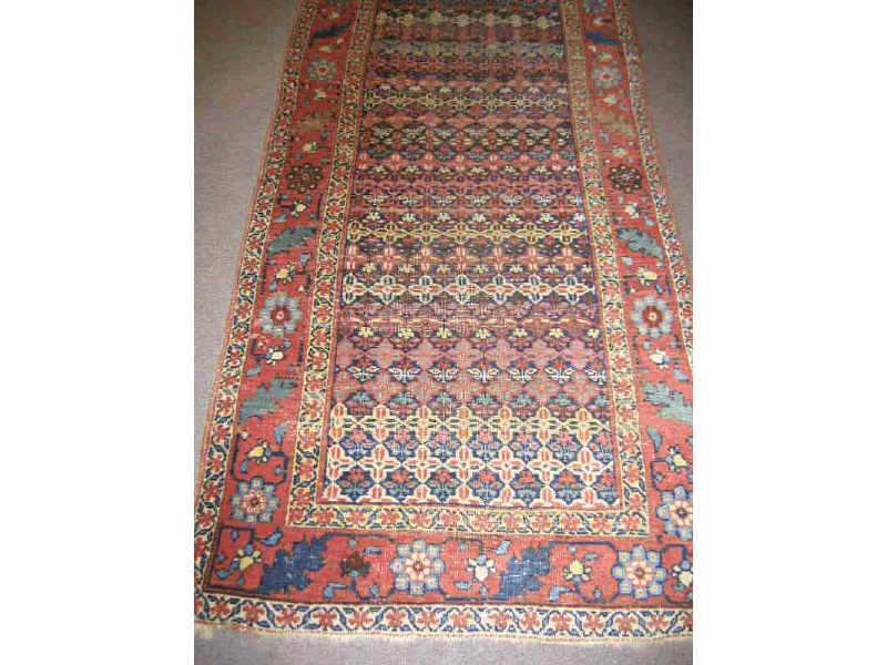 Appraisal: EARLY TH CENTURY KURDISH BIJAR LONG RUG The geometric field