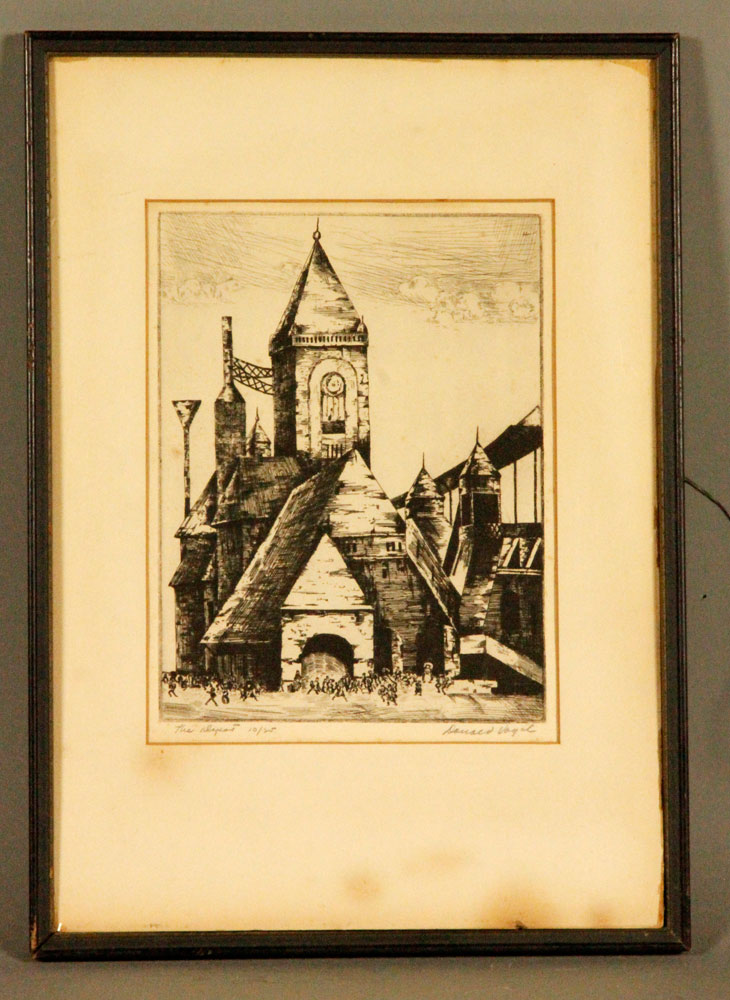 Appraisal: - Vogel The Depot Etching Donald Vogel American - The