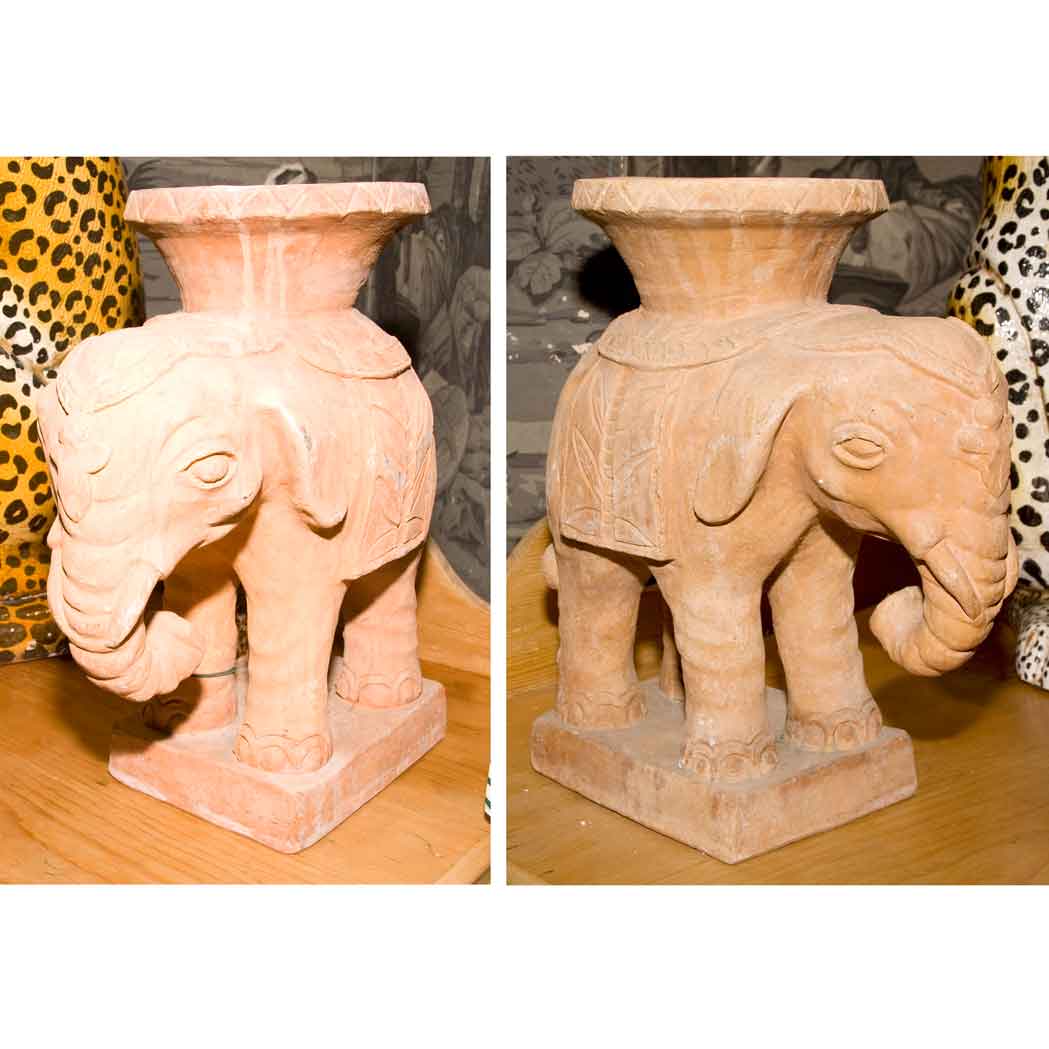 Appraisal: Pair of Ceramic Figures of Elephants