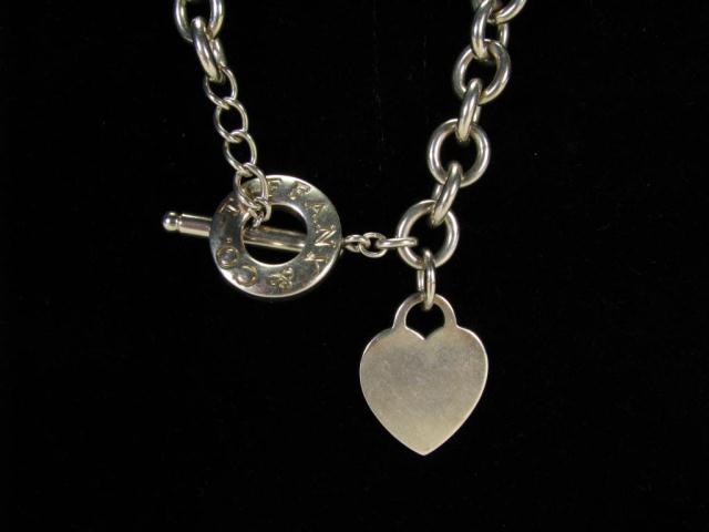 Appraisal: Tiffany Co sterling silver necklace with heart charm approximately ''