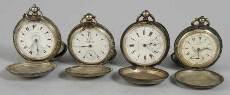 Appraisal: Lot of Pocket Watches Description Monopole Silver Key-Wind Hunter Case