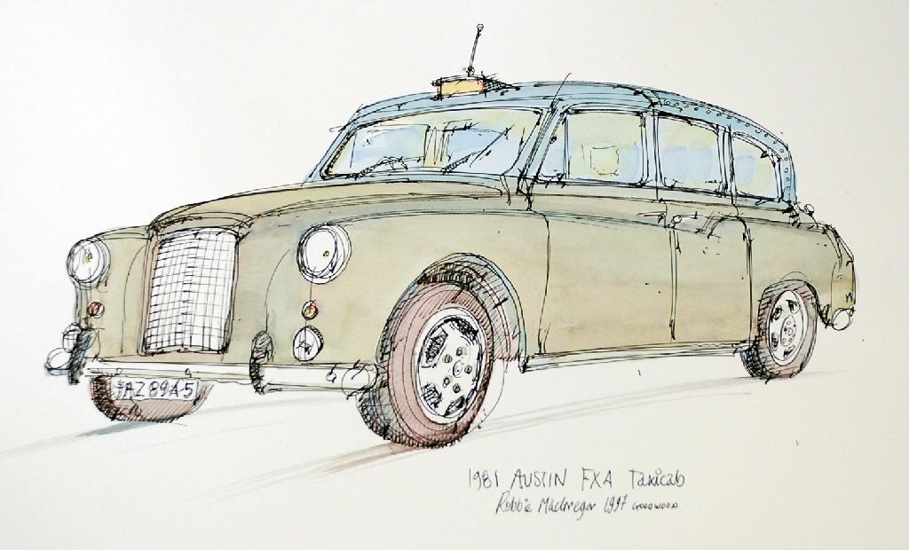 Appraisal: ROBBIE MACGREGOR - PEN AND INK COLOUR WASH DRAWING ON