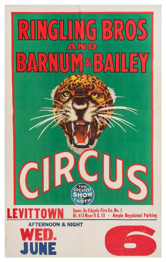 Appraisal: Sale Lot CIRCUS RINGLING BROTHERS AND BARNUM BAILEY Poster and