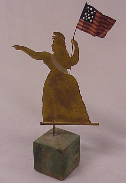 Appraisal: Painted sheet metal figure of a woman with a crown