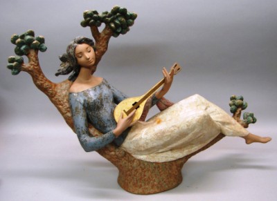 Appraisal: LLADRO - Girl With Guitar - Gres - Limited Edition