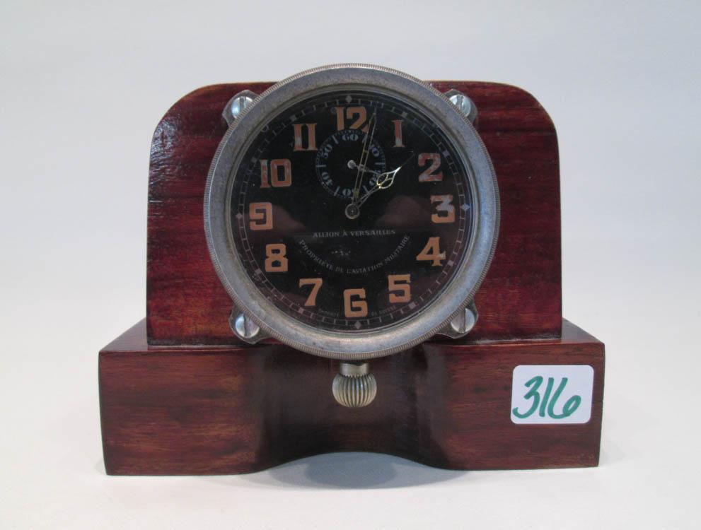 Appraisal: FRENCH ALLION A VERSAILLES WWI MILITARY AIRCRAFT COCKPIT CLOCK mounted