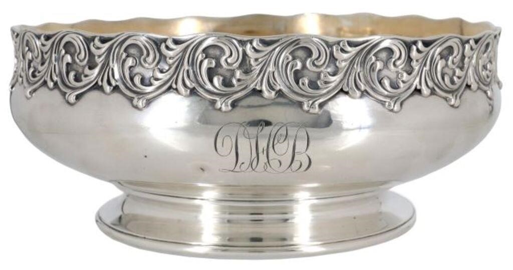 Appraisal: American sterling silver footed bowl Dominick Haff c foliate scroll