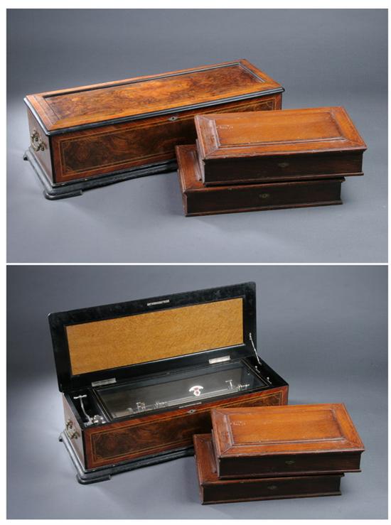 Appraisal: IMPRESSIVE CONTINENTAL CASED MUSIC BOX WITH EIGHT CYLINDERS late th