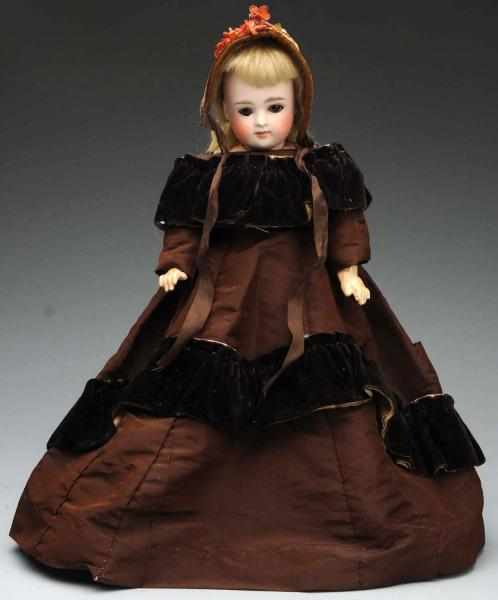 Appraisal: Sweet Kestner Child Doll Unmarked bisque socket head multi-stroked blonde