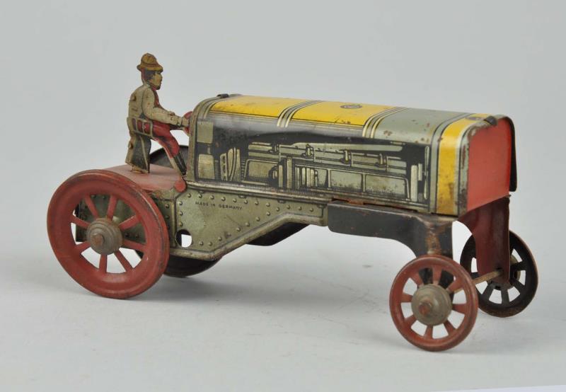 Appraisal: German Tin Litho Miniature Tractor Toy has scratches and some