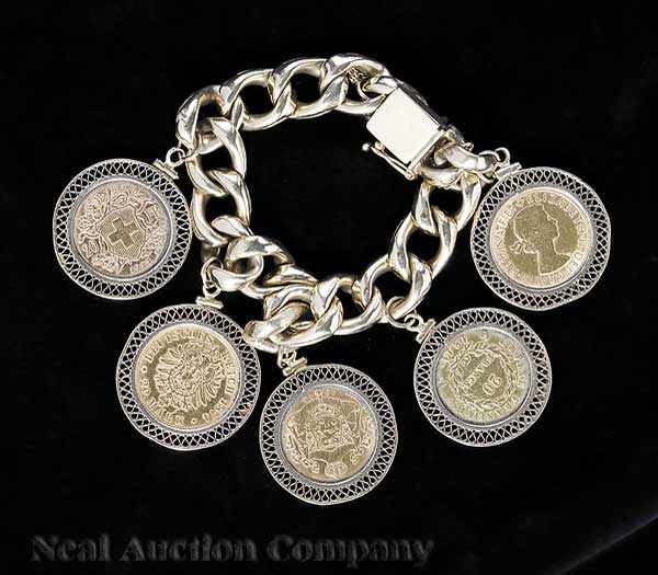 Appraisal: A kt Yellow Gold Curb Link Bracelet marked Z F