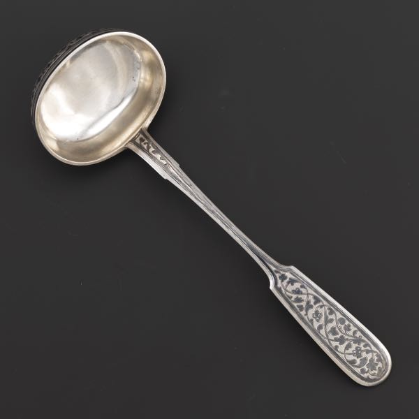 Appraisal: RUSSIAN ZOLOTNIKI SILVER NIELLO FINISH CAUCASUS LADLE CA - x