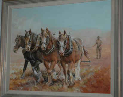 Appraisal: I F MACLAREN PLOUGHING HORSES OIL ON BOARD