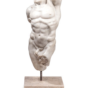 Appraisal: An Italian Marble Torso Florence Late th Early th Century