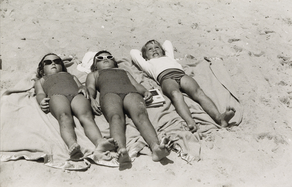 Appraisal: GEORGE S ZIMBEL - Three Kids--Jones Beach Silver print x