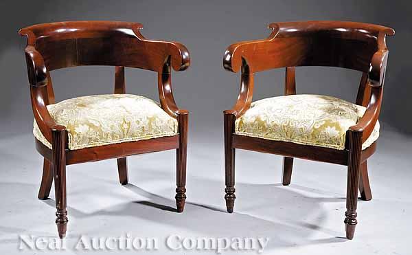 Appraisal: A Pair of William IV Mahogany Tub Chairs mid- th