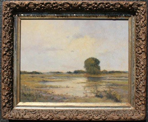 Appraisal: NUNEZ Armando Garcia Mexican th C Pastoral Marsh Landscape Oil