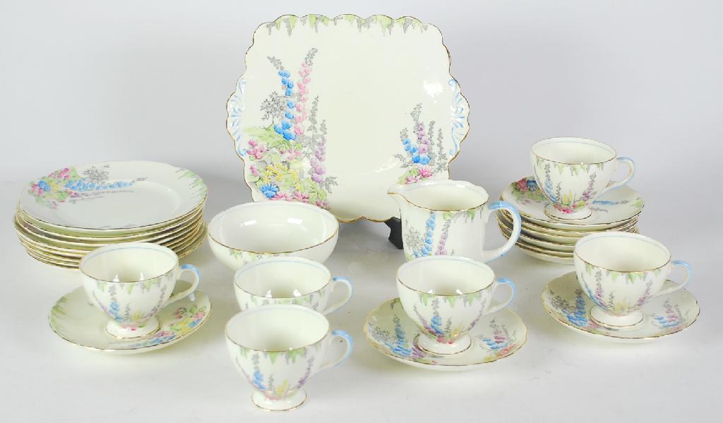 Appraisal: TWENTY SIX PIECE FOLEY CHINA PART TEA SERVICE now suitable