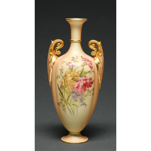 Appraisal: A Royal Worcester vase decorated with flowers heightened in gilt